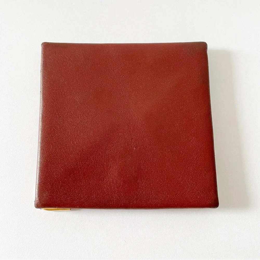 Cartier vintage burgundy leather coin snap pouch